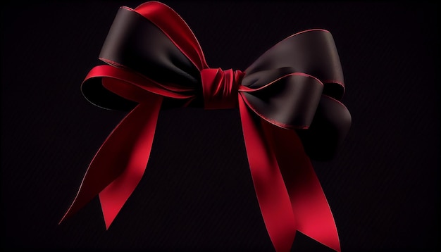 Free photo tied satin bow shiny and ornate decoration generated by ai