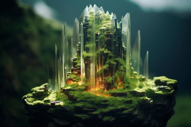 Free Photo tilt shift medieval fantasy landscape