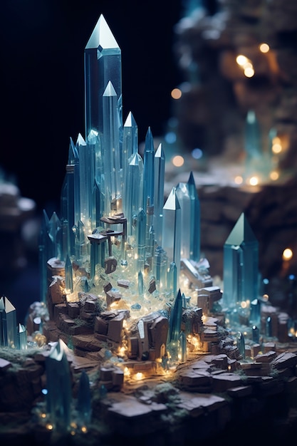 Tilt shift medieval fantasy landscape