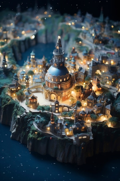 Free Photo tilt shift medieval fantasy landscape