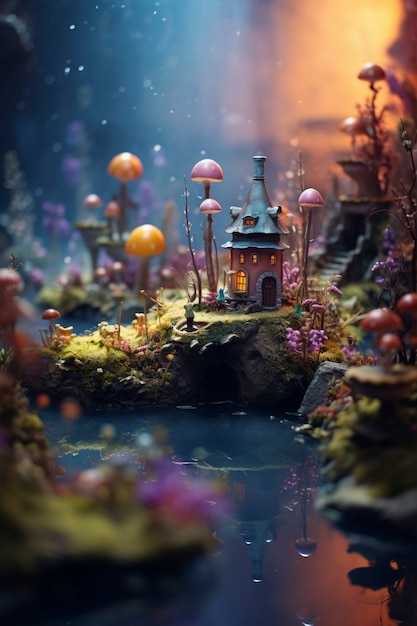 Free Photo tilt shift medieval fantasy landscape