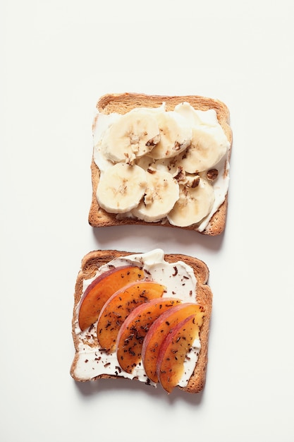 Toasts with different ingredients for party