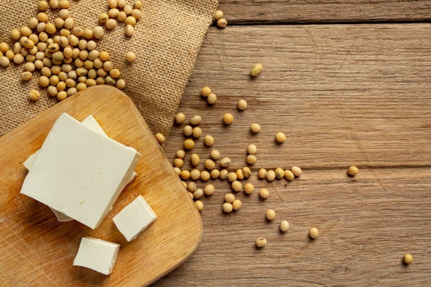 Free photo tofu made from soybeans food nutrition concept.