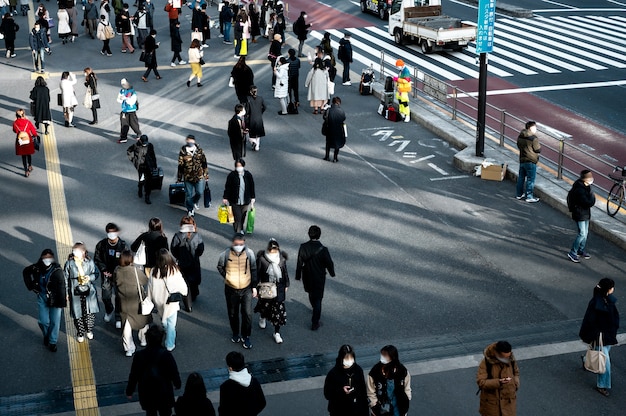 Free Photo tokyo people traveling on the street