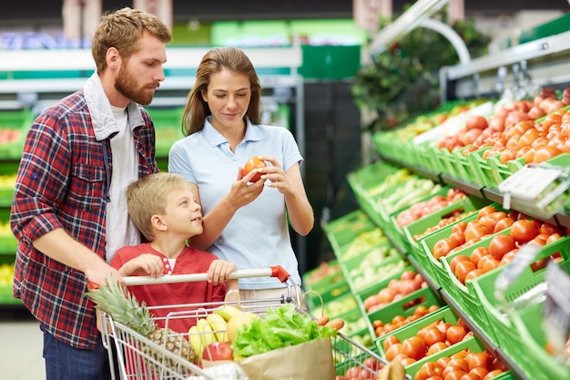 Tomato assortment in supermarket