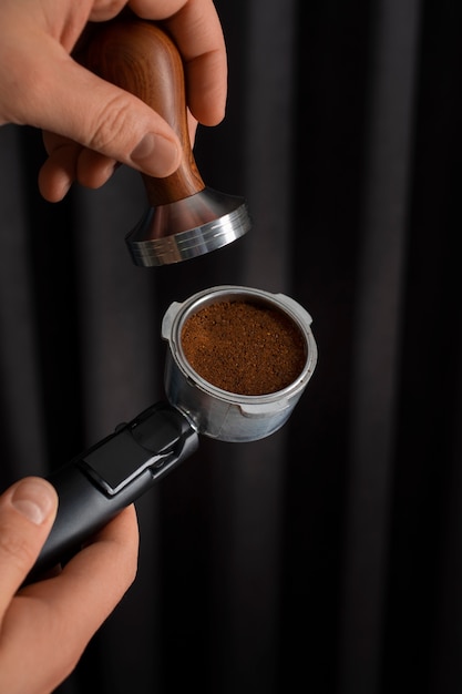 Free photo tool used in a coffee machine during coffee making process