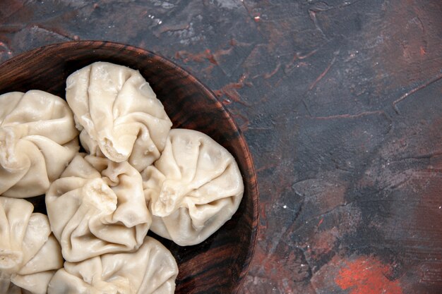 Top close-up view khinkali the appetizing khinkali on the table