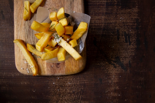 Top delicious french fries arrangement