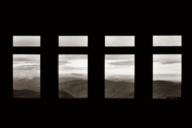 Free Photo top of mt washington viewed through windows, new hampshire.