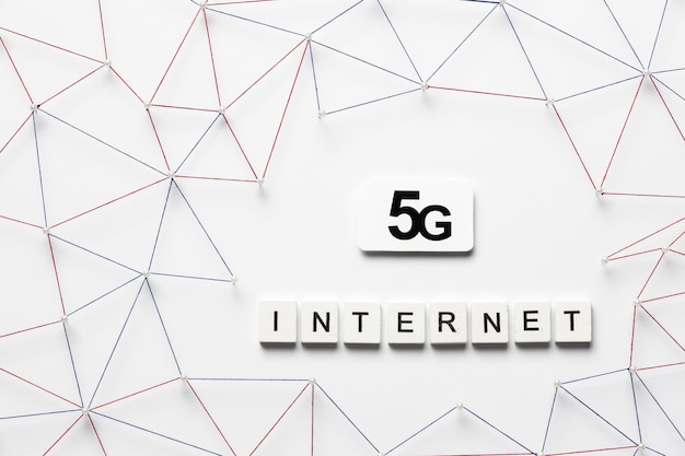 Top view of 5g internet communication