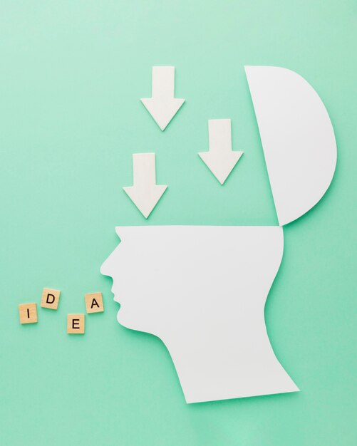 Top view abstract innovation arrangement