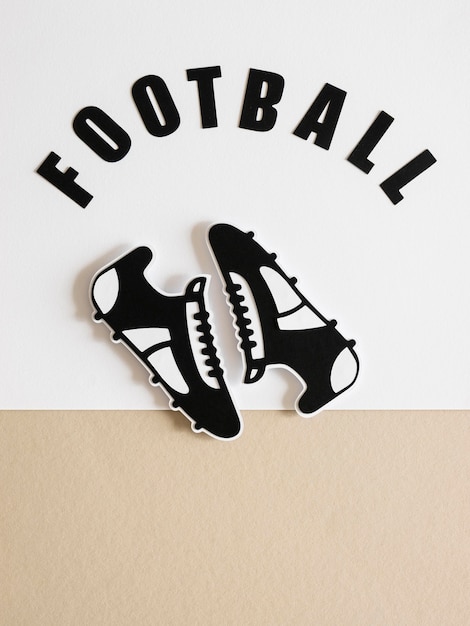 Free Photo top view of american football sneakers