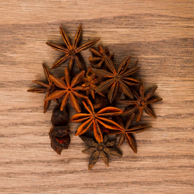 Free Photo top view anise grains