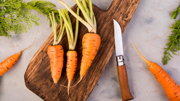 Top view arrangement of carrots