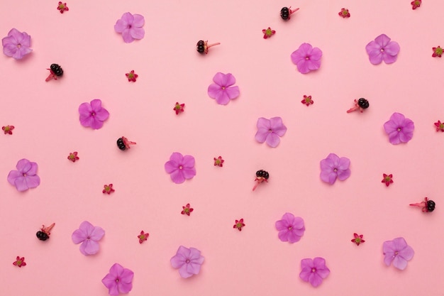 Top view arrangement of flowers