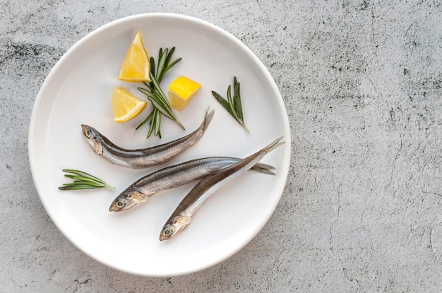 Top view arrangement of healthy sea food