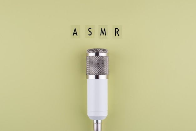 Free photo top view of asmr microphone