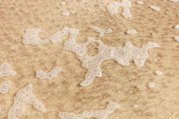 Top view of beach sand with water