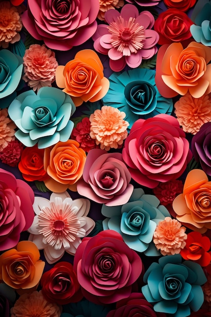 Free photo top view beautiful roses arrangement