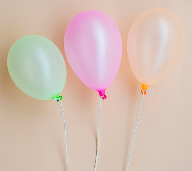 Top view birthday party balloons 