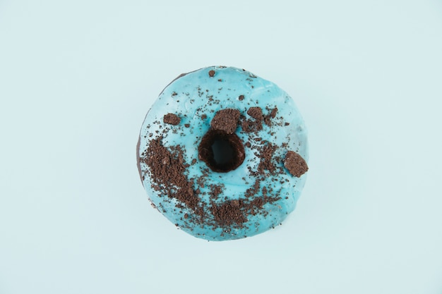 Free Photo top view blue donut