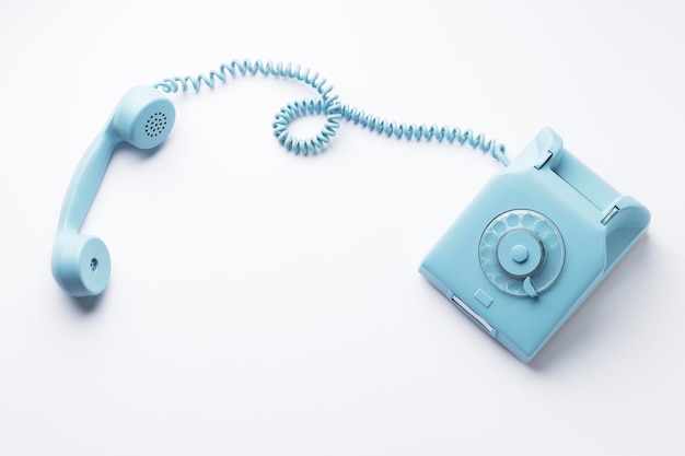 Free photo top view blue monday concept composition with telephone