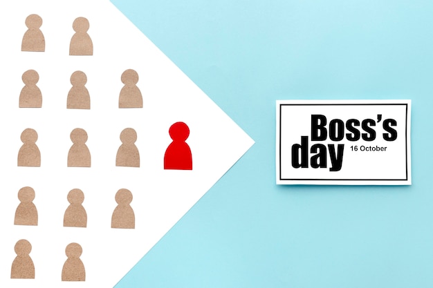 Top view of boss day concept