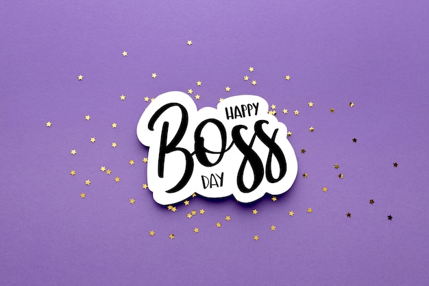 Free photo top view of boss day concept