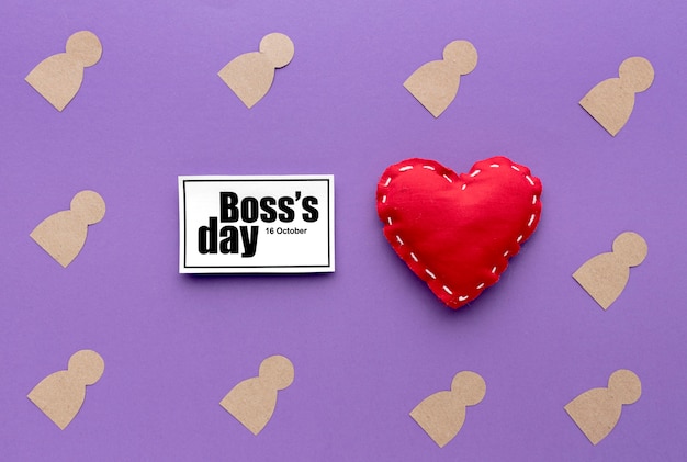 Free Photo top view of boss day concept