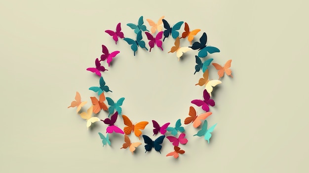 Free Photo top view butterflies with copy space