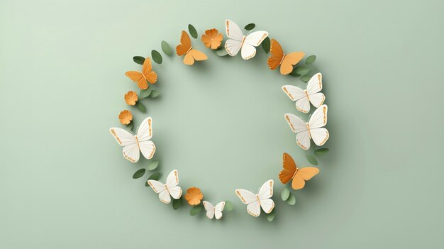 Free photo top view butterflies with copy space