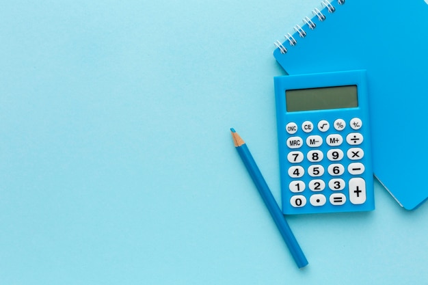 Top view calculator and notebook frame