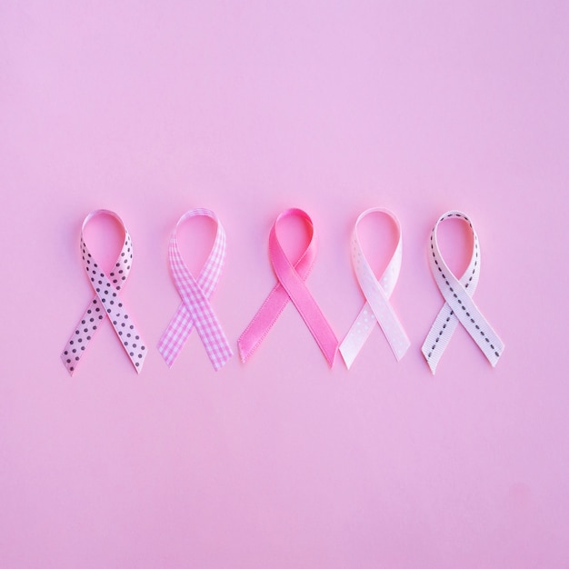 Free Photo top view cancer awareness ribbons 