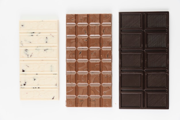 Top view chocolate bars