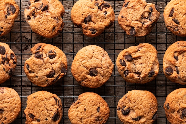 Top view chocolate cookies