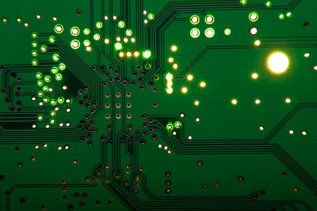 Free photo top view circuit board close-up