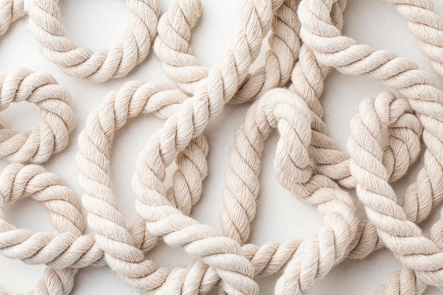 Free Photo top view close-up of rope texture composition