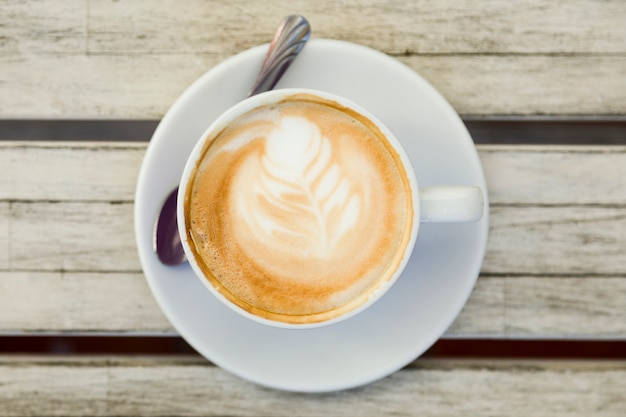 Top view of a coffee cup