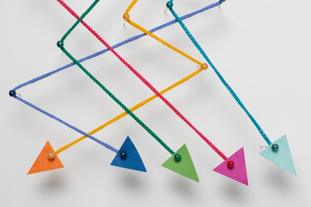 Top view colorful arrows arrangement