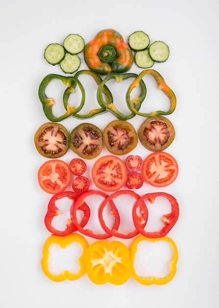 Top view colorful assortment of vegetables