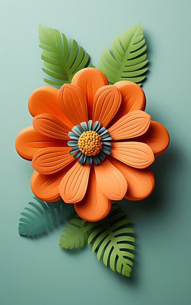 Top view colorful flower in studio