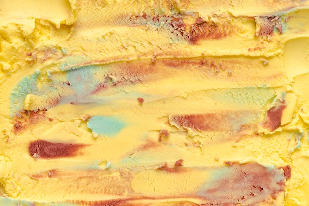 Free photo top view colorful ice cream close-up