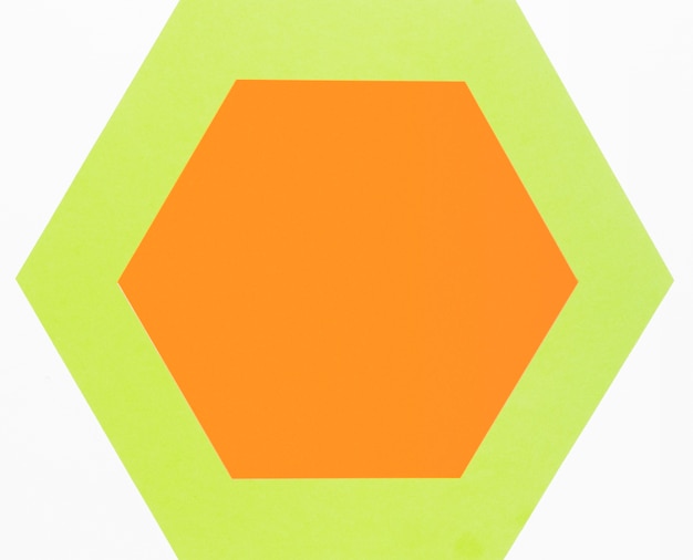 Free photo top view colorful paper hexagon