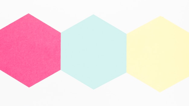 Free photo top view colorful paper hexagon