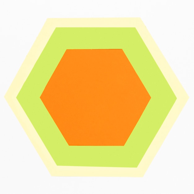 Top view colorful paper hexagon