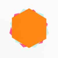 Free photo top view colorful paper hexagon