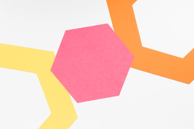 Free photo top view colorful paper hexagon