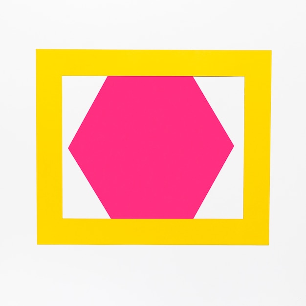 Free Photo top view colorful paper hexagon