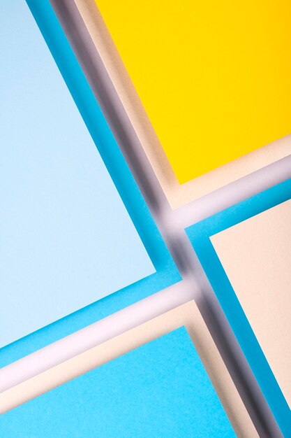 Top view of colorful paper sheets