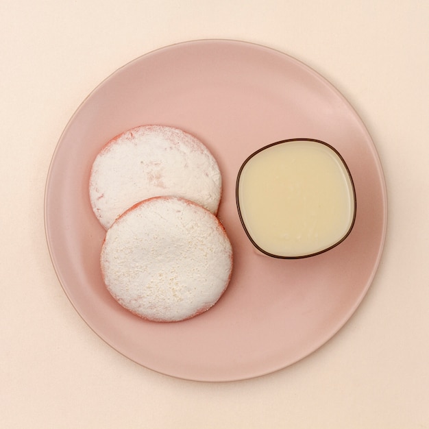 Free photo top view cookies with cup of coffee